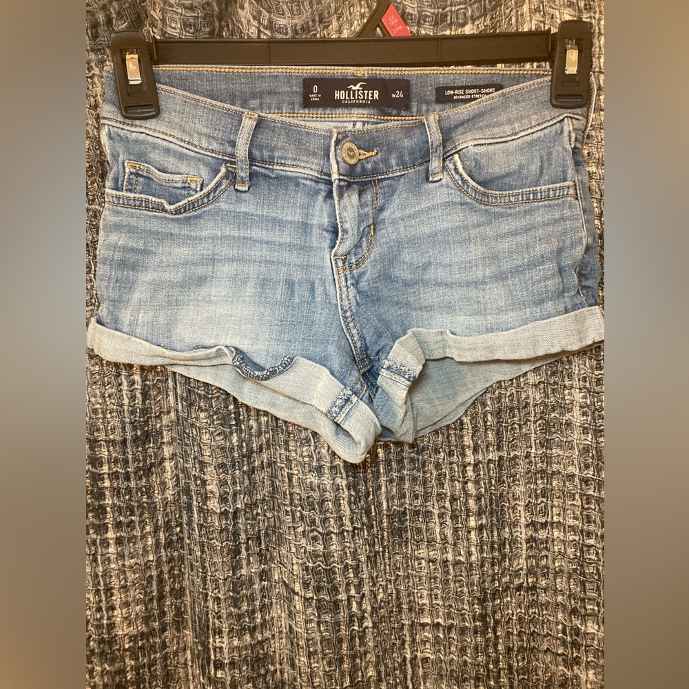 Hollister Light Blue Cuffed Denim Shorts